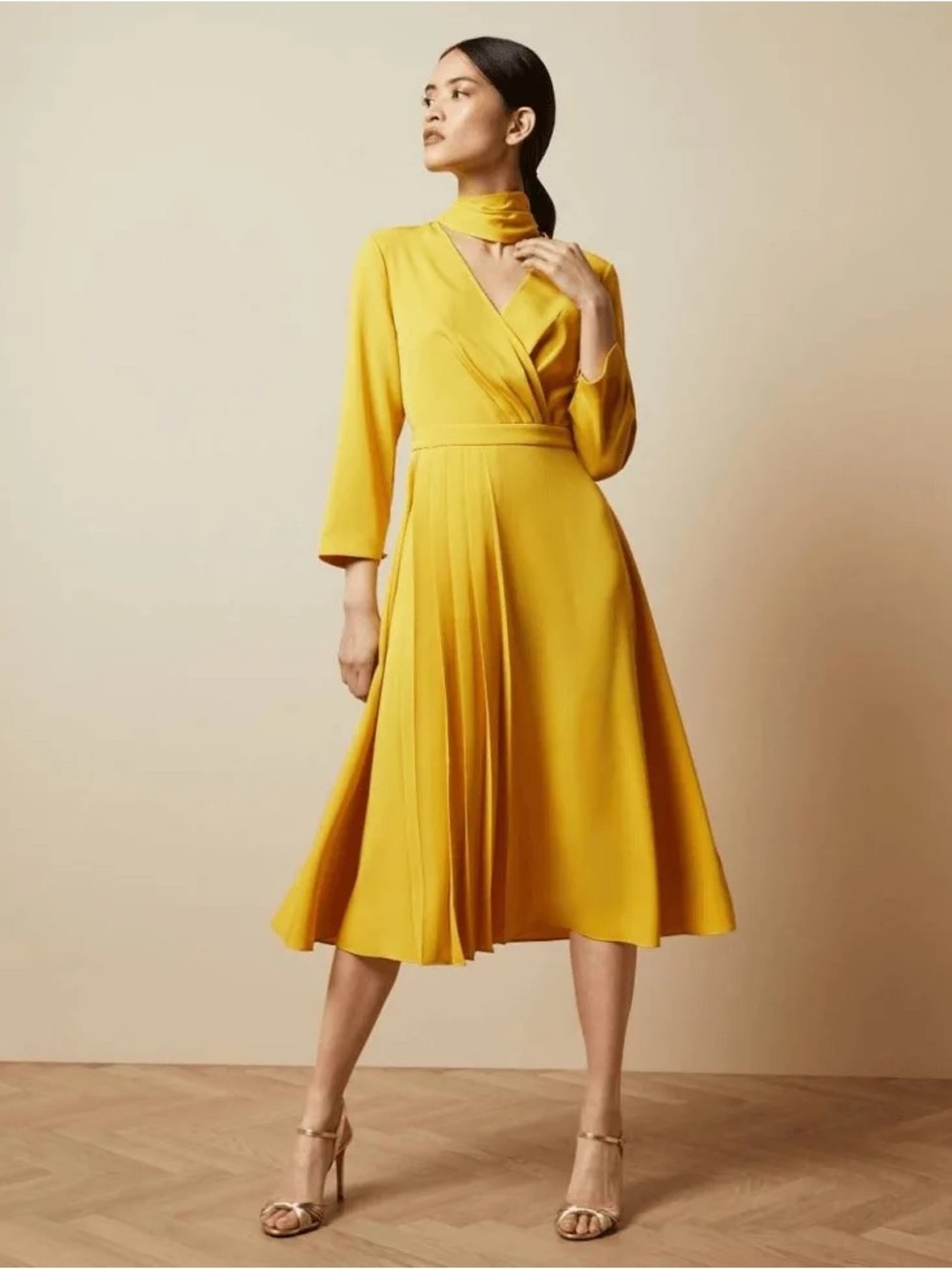 Ted Baker Jillian V Dress with Neck Scarf